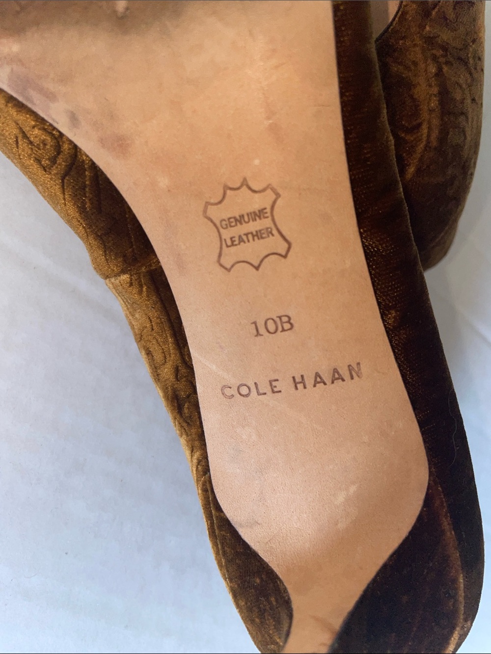 Cole Haan Brown Velvet Pointed-Toe Embellished Heels - Picture 9 of 9